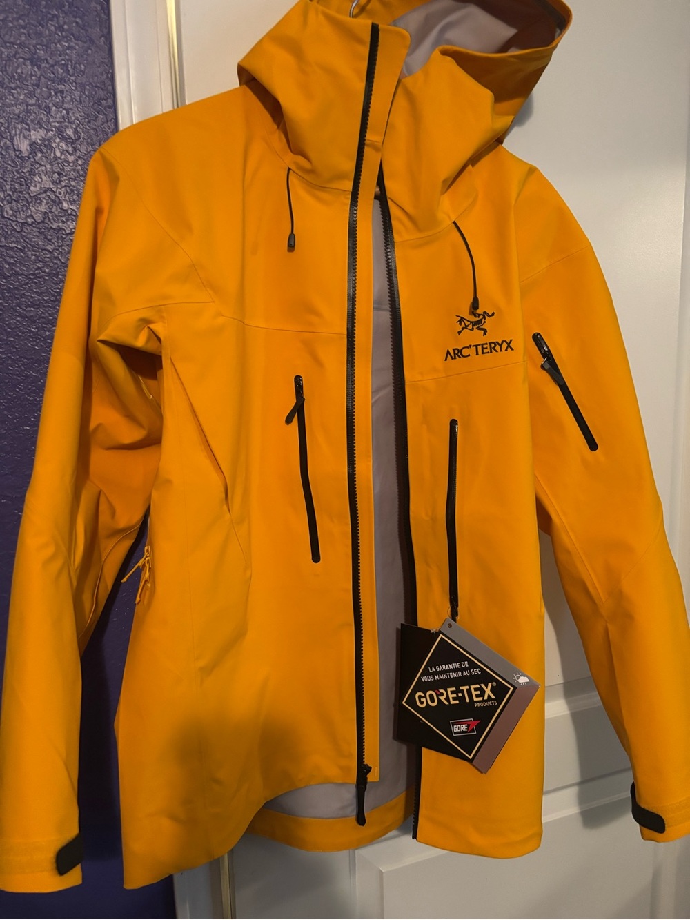 Arc'teryx Women's Bright Yellow Gore-Tex Ski Jacket with Hood